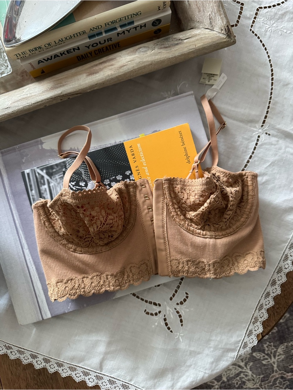 NWT nude lace aerie bustier bralette bra top